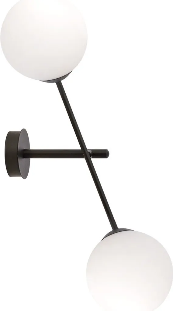 Applique Double Éclairage E14 Noir Mat - Emibig Linear K2 Style Moderne
