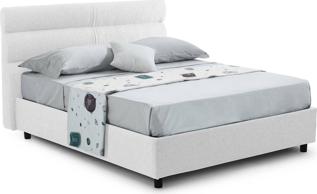 Briosco - Halb-Doppelbett, Weiß, Matratze Inklusive Italy
