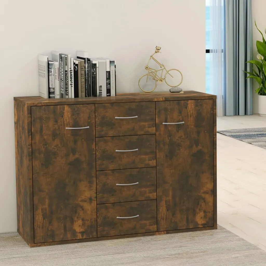 The Living Store credenza rovere fumé 88x30x65 cm materiale legno