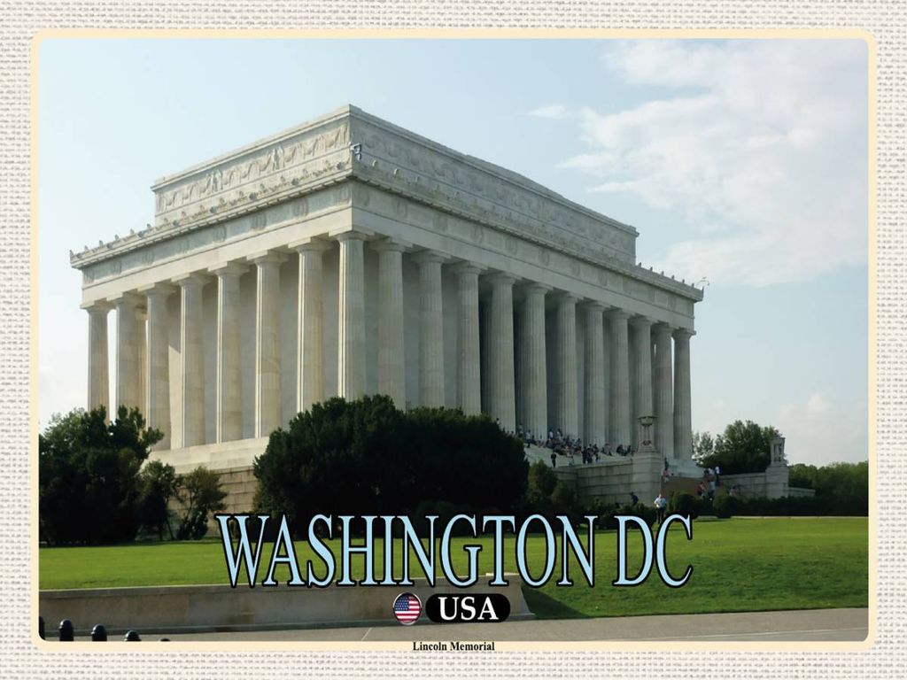 vianmo Holzschild 30x40 cm Washington DC USA Lincoln Memorial Bildmotiv Reisemotiv Abenteuer Reisen