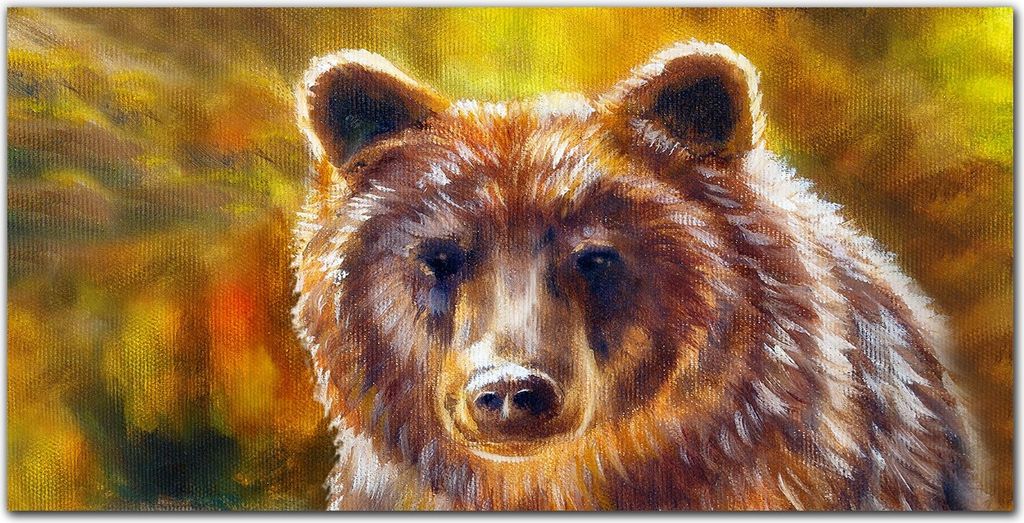 Coloray Bild aus Acryl 120 cm x 60 cm - Dekoration Wohnzimmer Wanddekoration Gehärtetes Acryl Küche Acrylblock mit Bild - Bär