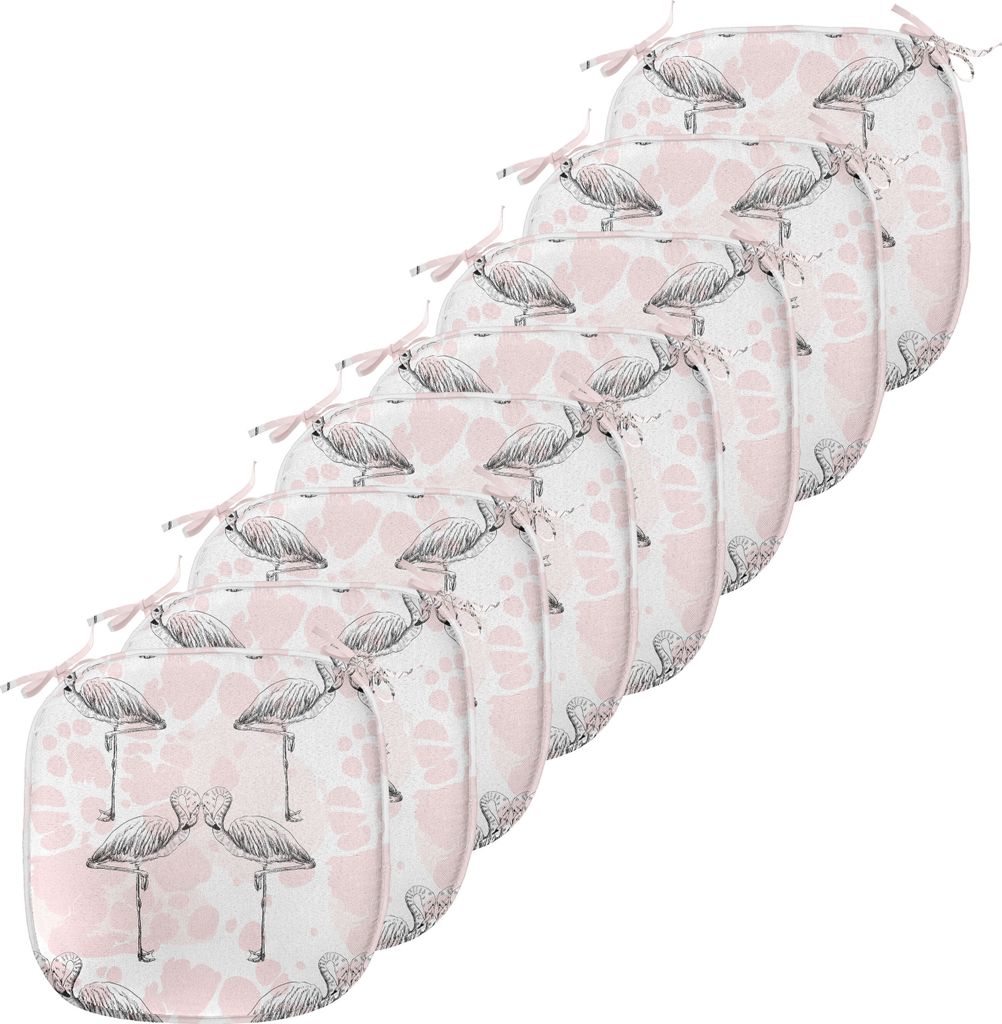 ABAKUHAUS Romantisch Polster für Esszimmerstühle, Herz-Liebe Valentines, Dekoratives wasserfestes Kissen mit Riemen für Küchensitze, 40 cm x 40...