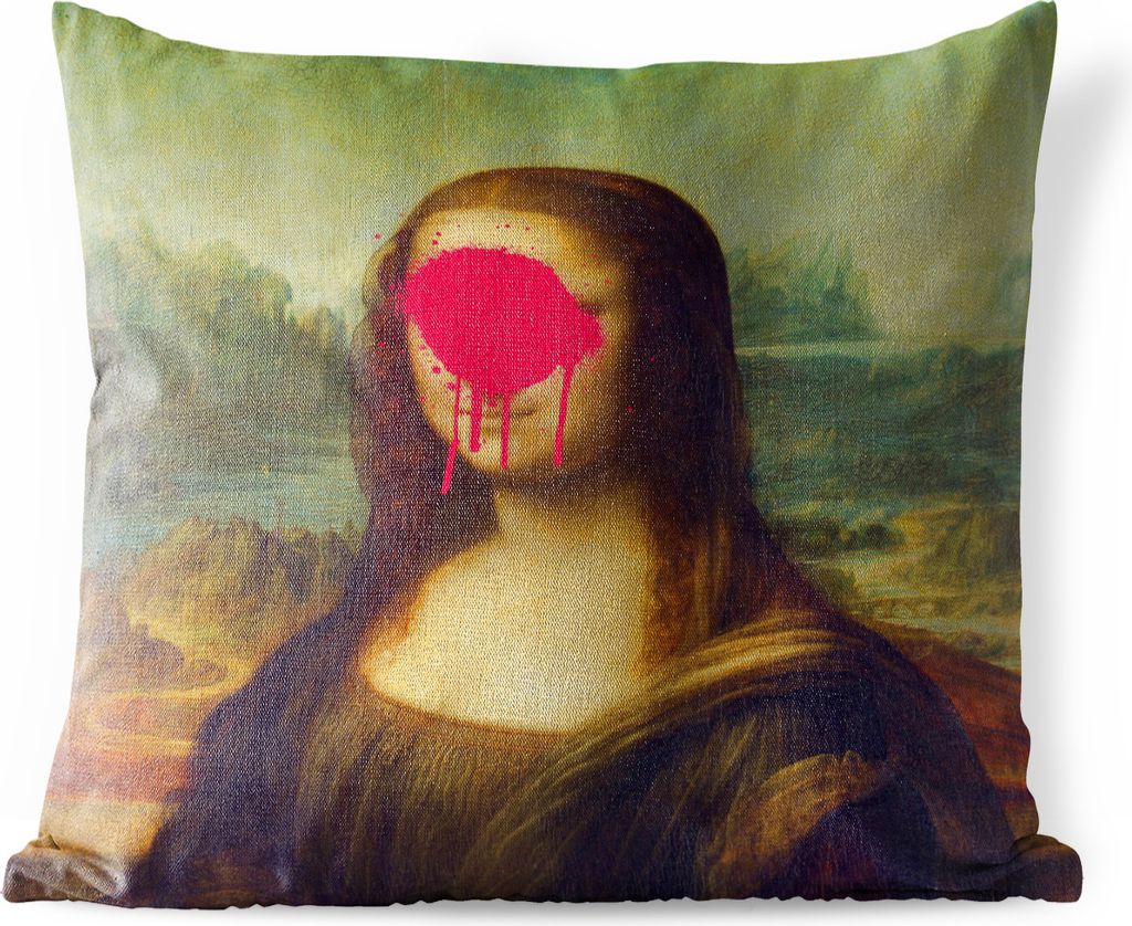 MuchoWow Outdoor Kissen - Mona Lisa - Leonardo da Vinci - Kunst - 45x45 cm - Wetterfest - Lounge Kissen - Fotokissen - Dekoratives Kissen