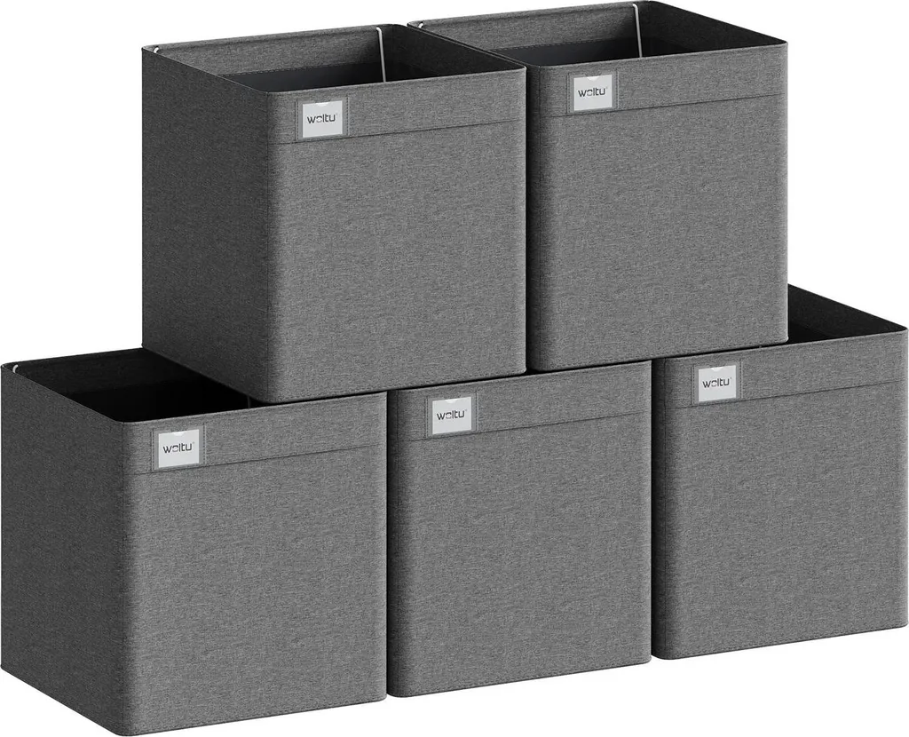 Boîtes de rangement cubiques pliables lot de 5 noir 25L charge 10kg