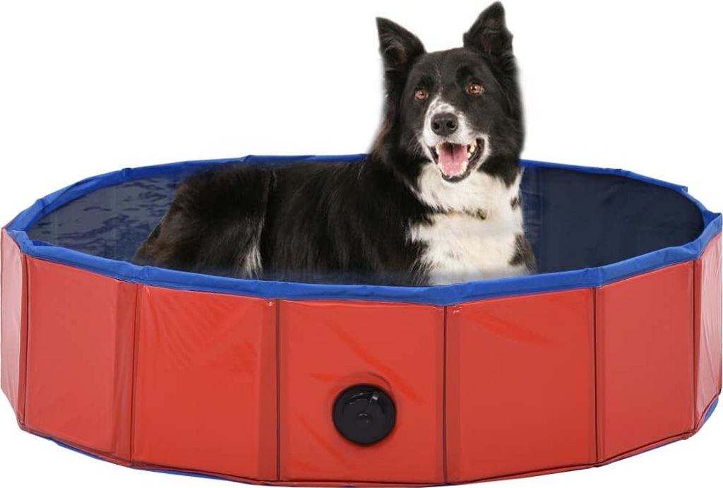 Möbel Hundepool Faltbar Rot 80×20 cm PVC - Sonstiges Hundezubehör 170822