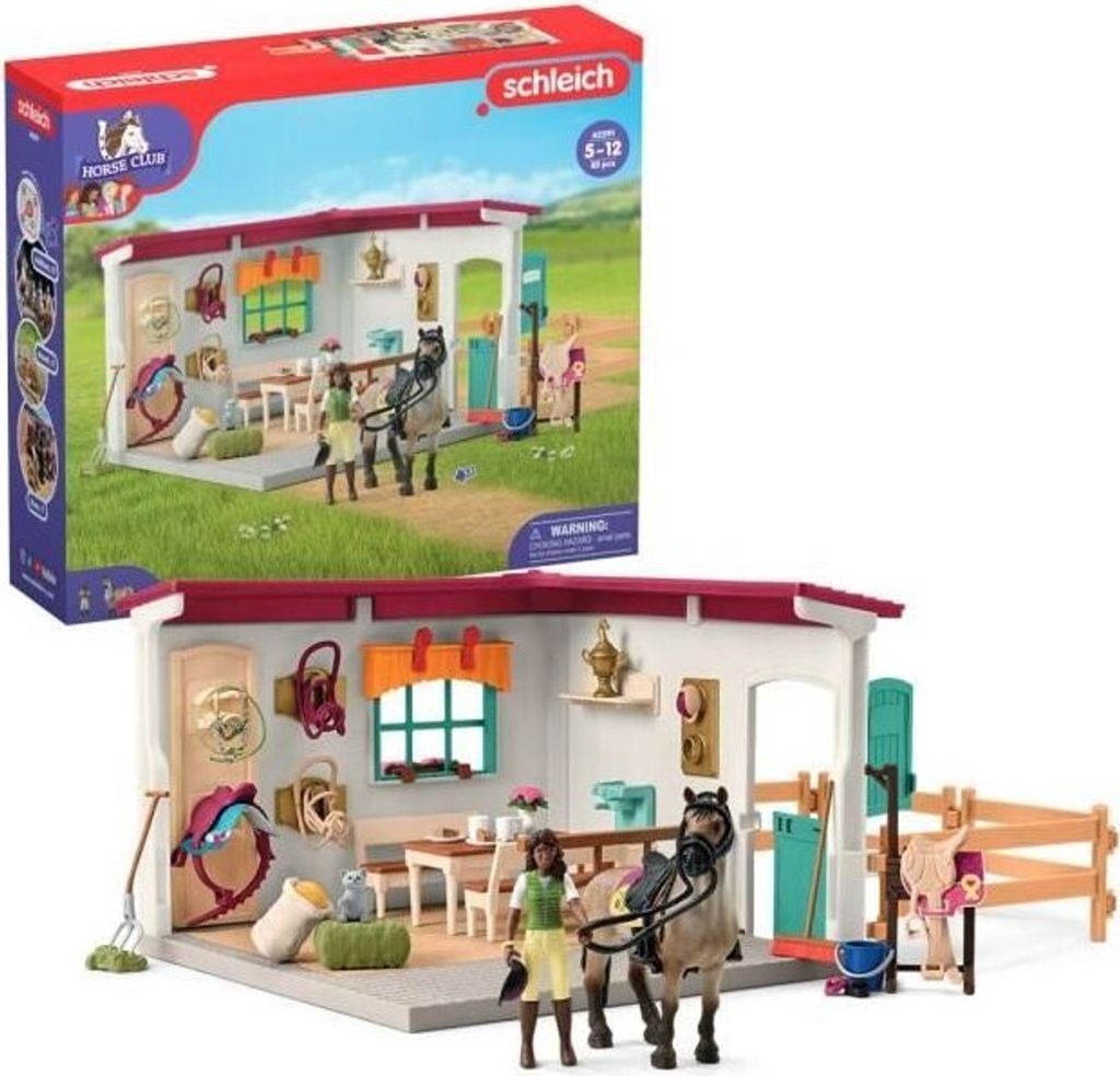 Schleich Horse Club Reiterhof, 85-teiliges Set, Mit Pferd und Spielfigur, Spielzeug für Kinder ab 5 Jahren