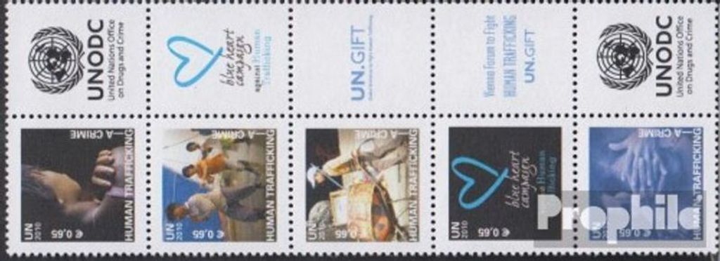 Briefmarken UNO - Wien 2010 Mi 634Zf-638Zf Zehnerblock (kompl.Ausg.) postfrisch Grußmarken