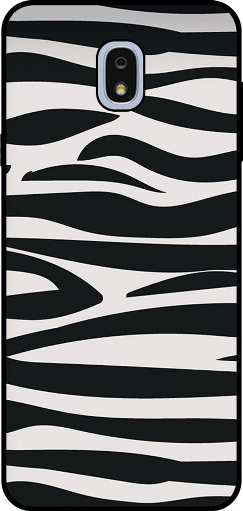 Smartphonica Handytasche Geeignet für Samsung Galaxy J7 2018 mit Zebradruck - TPU Rückseite Abdeckung Fall Zebra Design - Schwarz Weiß