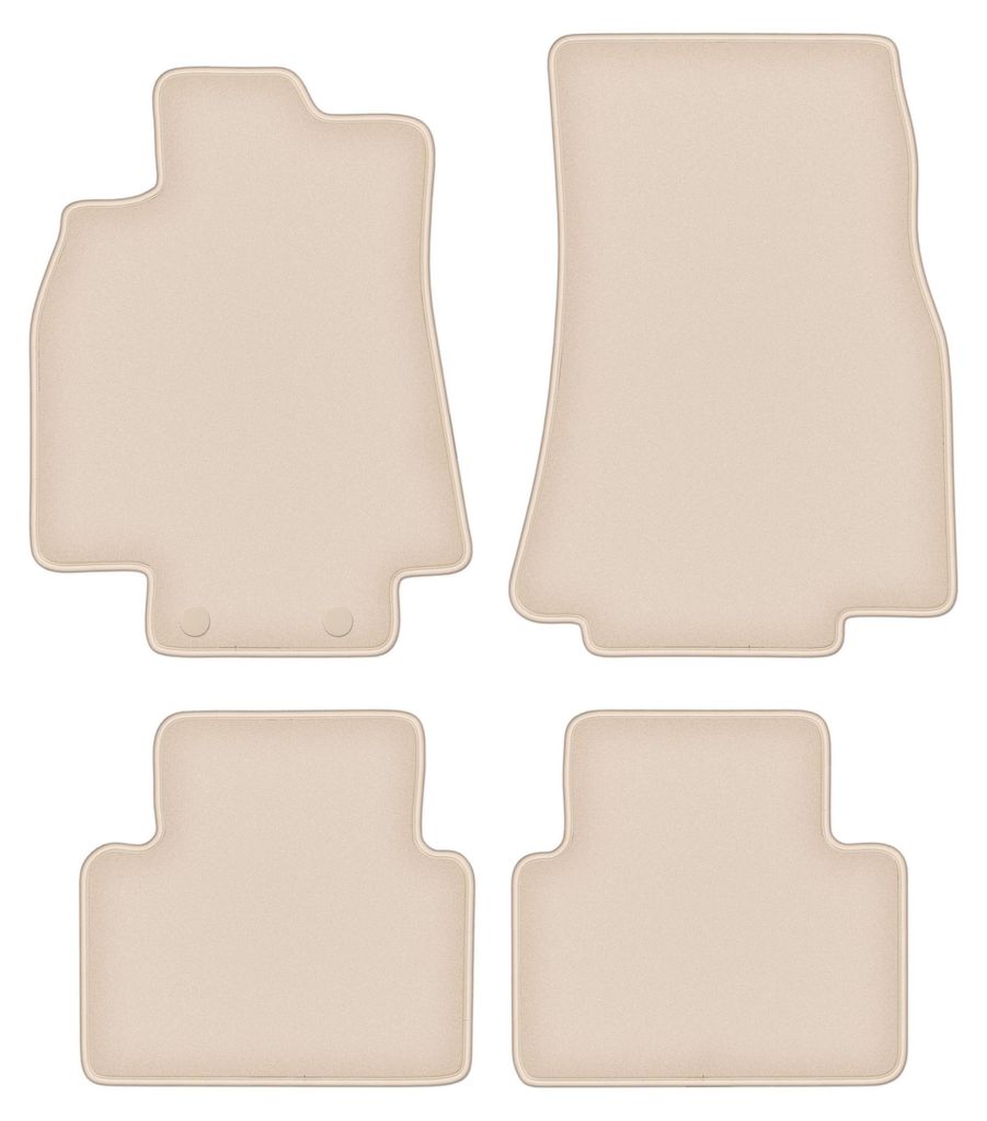 DURBAN Beige Velours-Fußmatten-Set für Mercedes A- Klasa W169 Schrägheck (2004-2012)