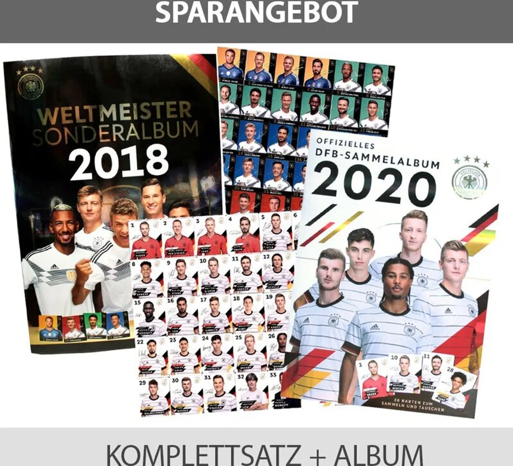 Collection Football REWE : Cartes 2018 et 2020 avec Album de Luxe