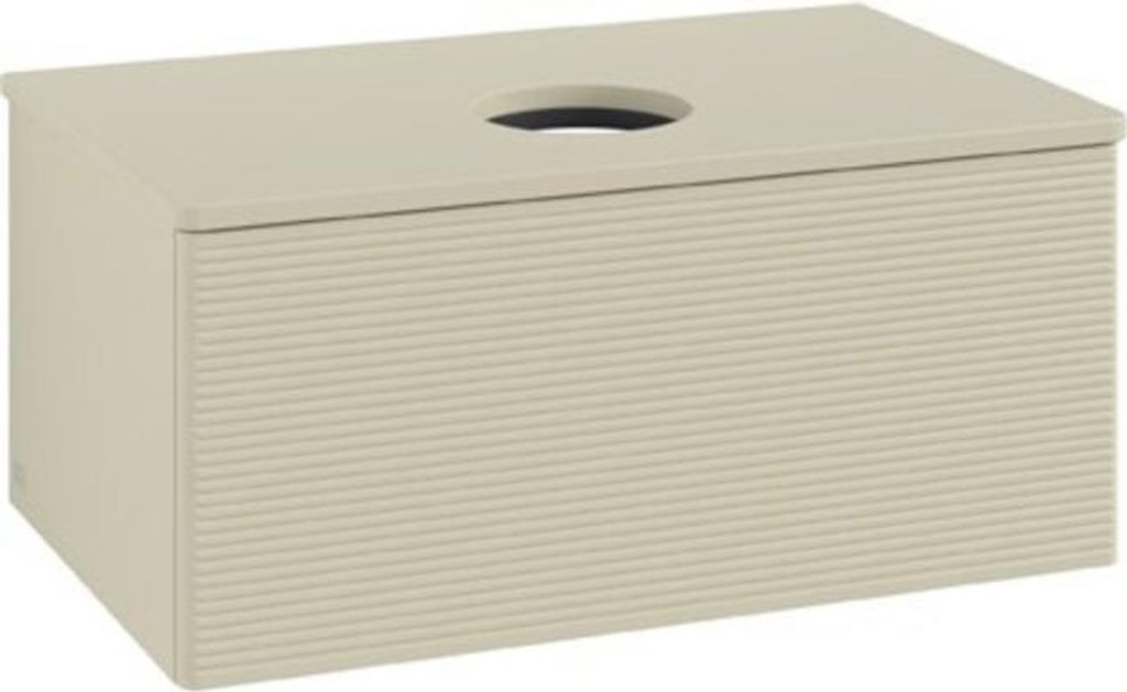 V&B Waschtischunterschrank mit Frontstruktur Antao 80x36x50cm, WBP-farbe Lac, si Gr m Lac