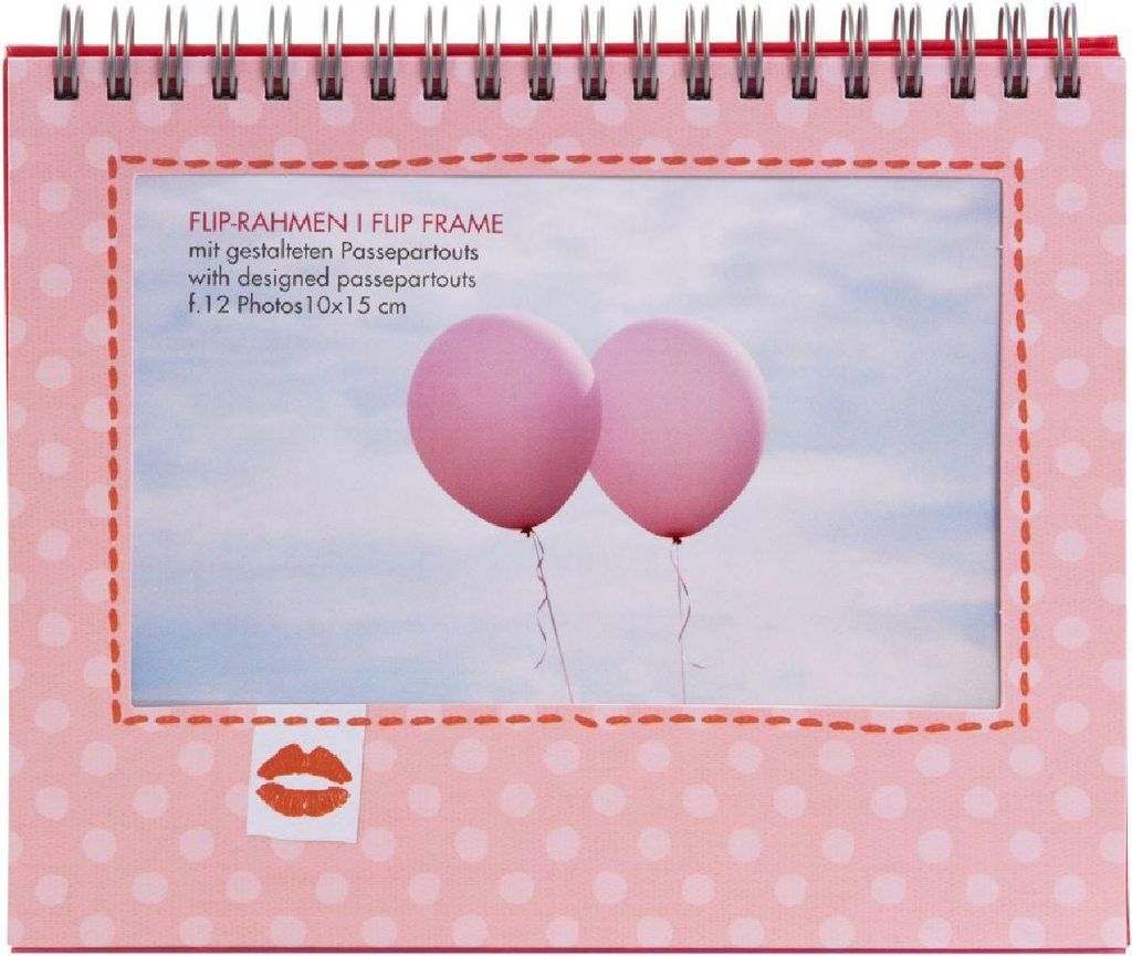 Goldbuch Tischaufsteller Kiss 12 Fotos 10x15 cm rosa 18x16 cm