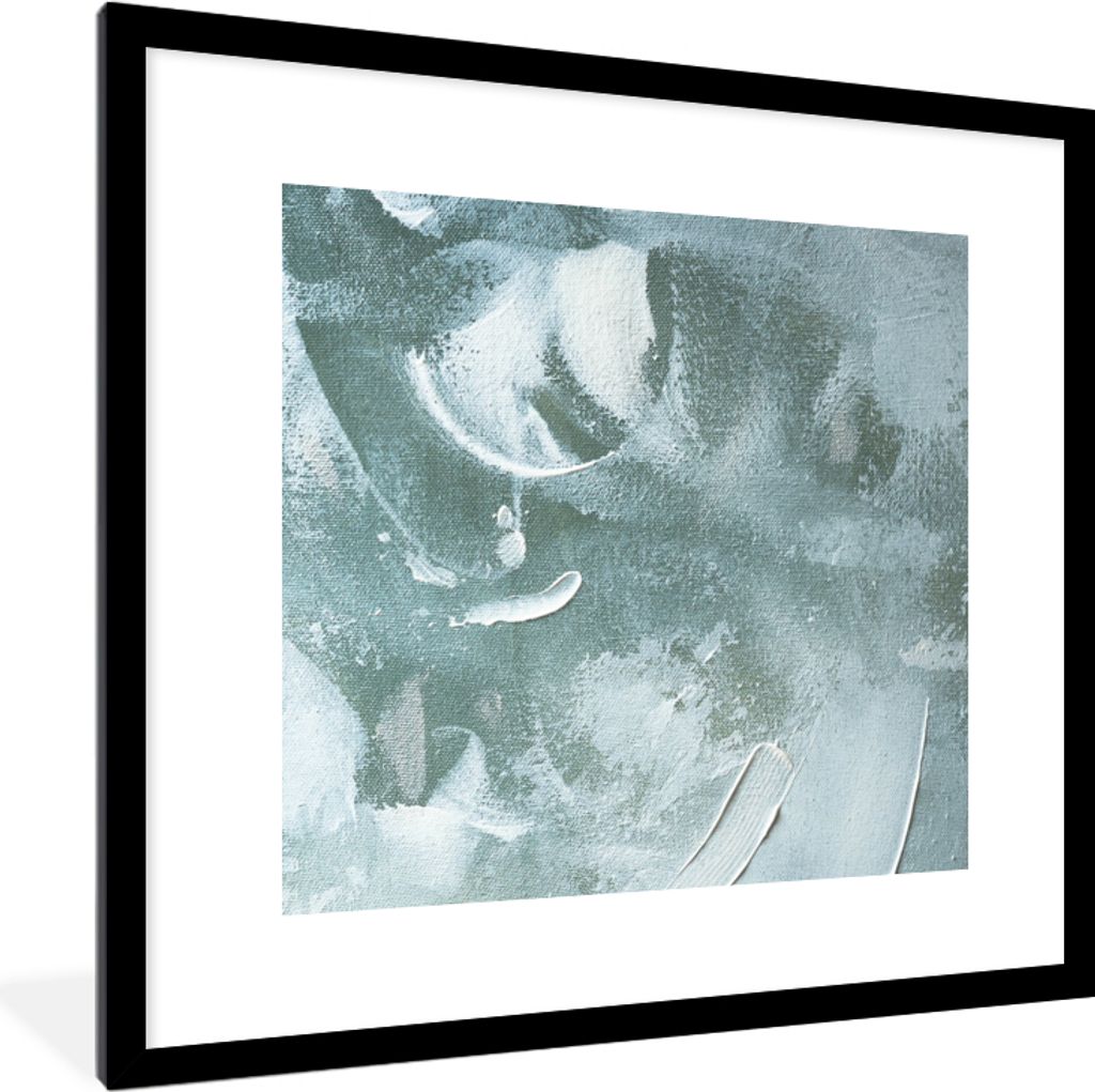 MuchoWow Gerahmtes Poster Acrylfarbe - Abstrakt - Design 40x40 cm - Poster mit Schwarzem Bilderrahmen Wandposter Rahmen Foto Bilder - Poster - Pl...
