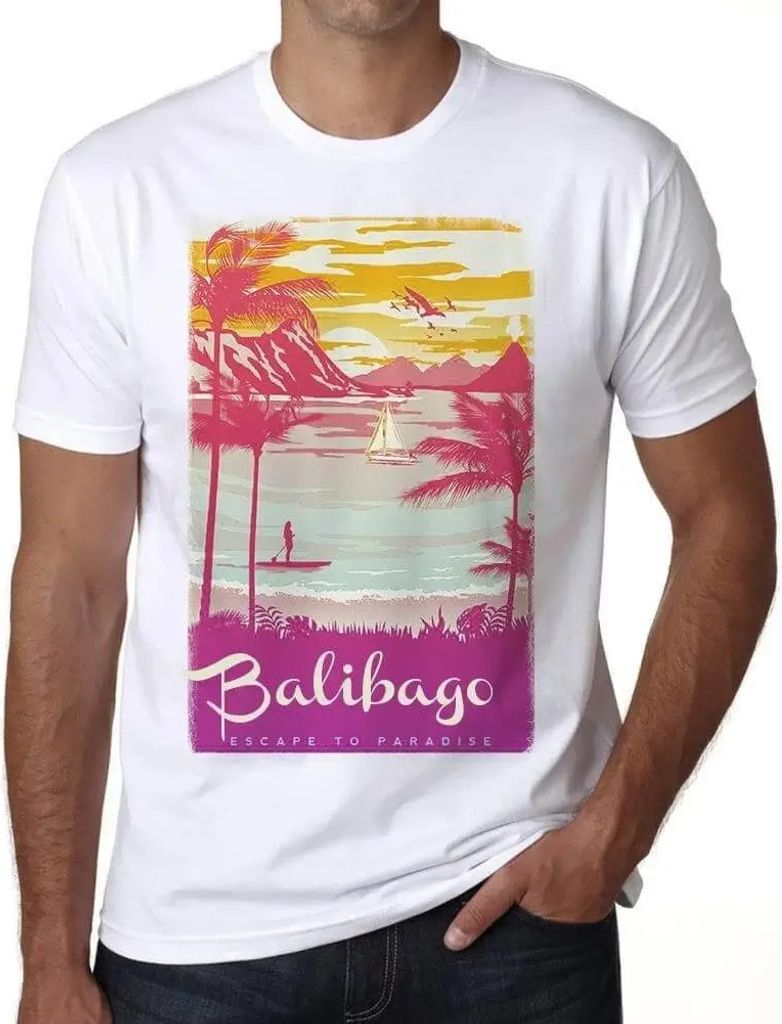 Herren Grafik T-Shirt Balibago - Flucht ins Paradies – Balibago Escape To Paradise – Öko-Verantwortlich Vintage Jahrgang Kurzarm Lustige Druck