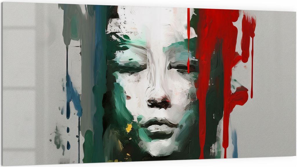 DEQORI Küchenrückwand Glas 100x50 cm 'Emotion in Farben' Spritzschutz Bad Rückwand Küche