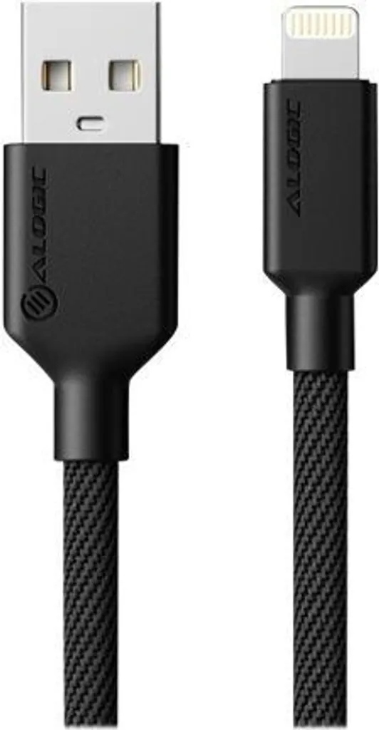 Câble de synchronisation Lightning vers USB-A 1m Noir Alogic pour iPhone