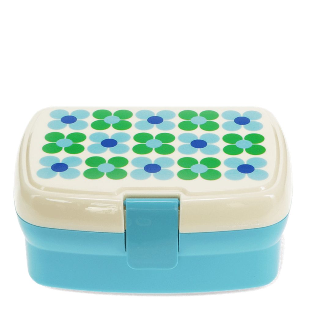 Lunchbox mit herausnehmbaren Fach Daisy Blau-Grün Kunststoff ca.17x13x7,5cm Snack Box