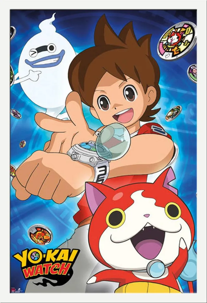 Affiche Yo-Kai Watch sous Cadre Blanc Interchangeable Shinsuke de Qualité