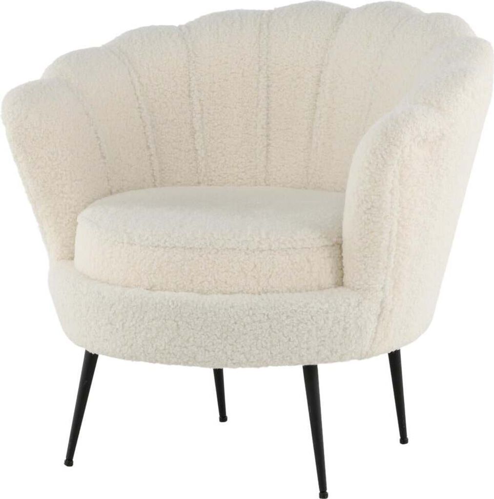 FURNLUX Sessel Calais Weiss Und Schwarz 83cm / Hauptfarbe: Weiß / Abmessungen: 83 x 77 x 76 cm