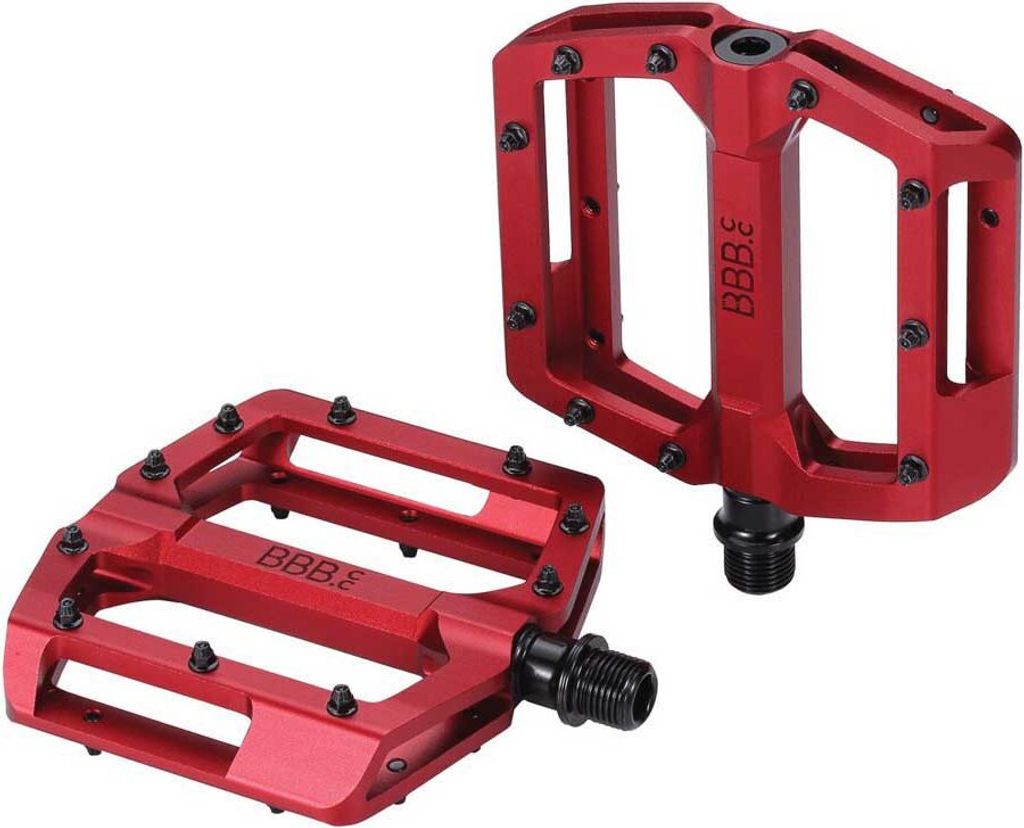 BBB Cycling BBB pedale Enigma 100 x 100mm rot - leichtes Aluminium-Plattformp...