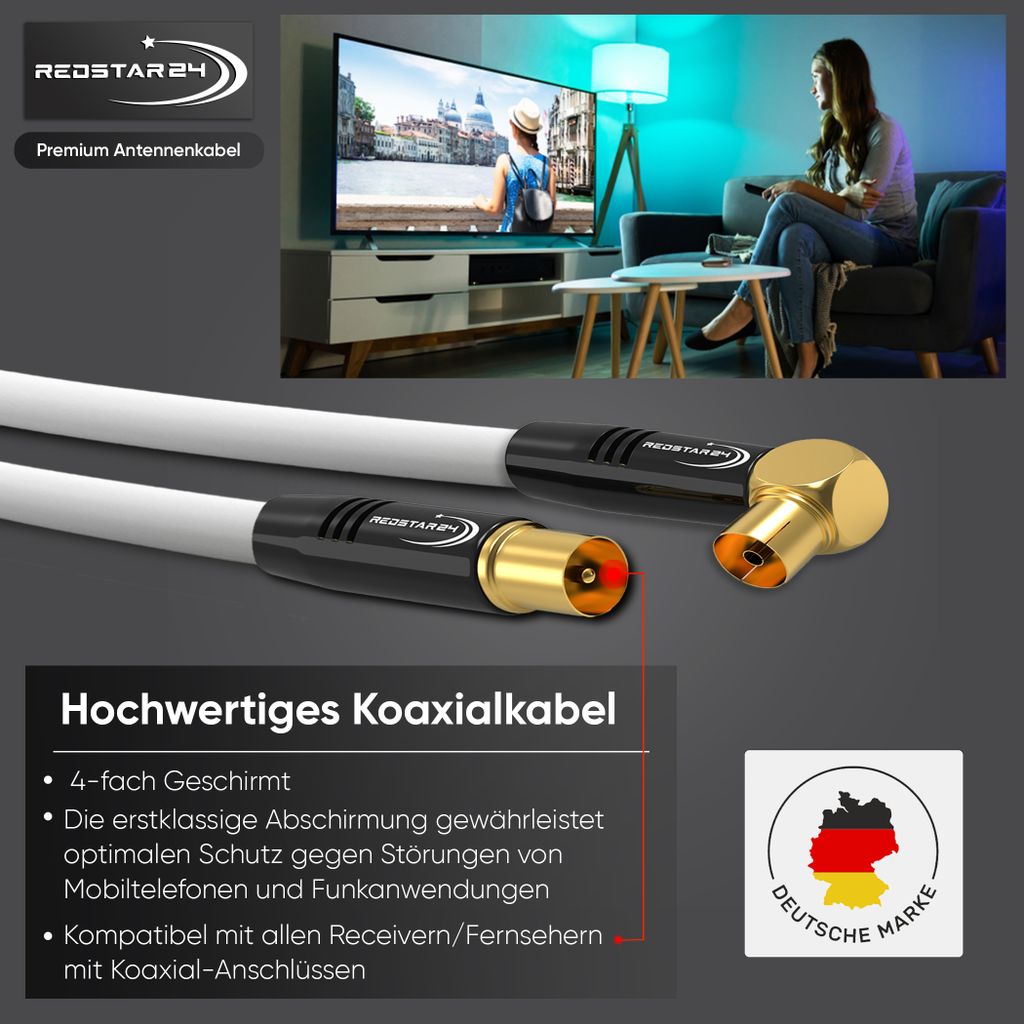 Antennenkabel Digital TV Kabel 135db Koax | Kaufland.de