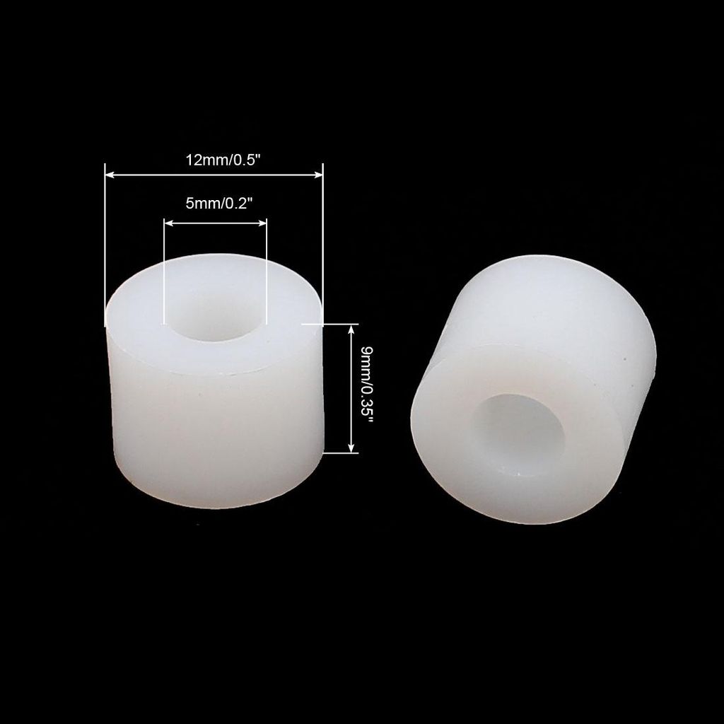 50 Stk Runde Abstandshalter aus Kunststoff Spalte Support Distanzrohr Wei? 12 x 9 mm, DE de