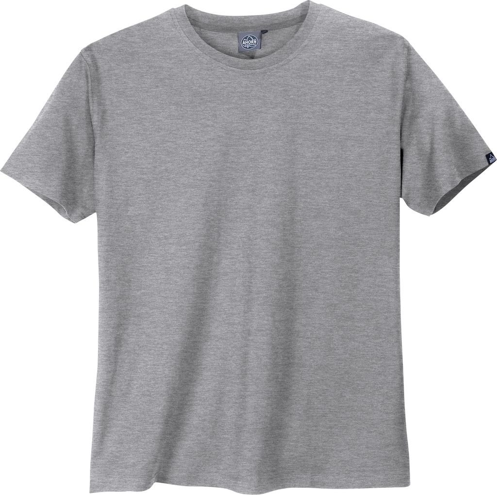 Ahorn Basic Rundhals T-Shirt grau melange XXL