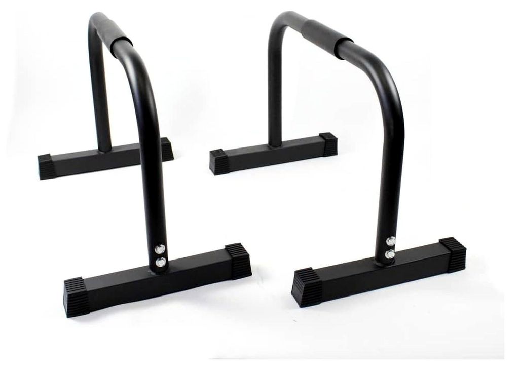 Dip Station 1 Paar Barren Fitness Parallettes mini bar 45cm Calisthenics Sport pulverbeschichtet bis 200 KG Schwarz
