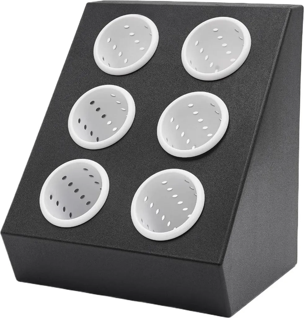 Portaposate Bar 6 Scomparti Nero: Organizer Professionale ABS Resistente