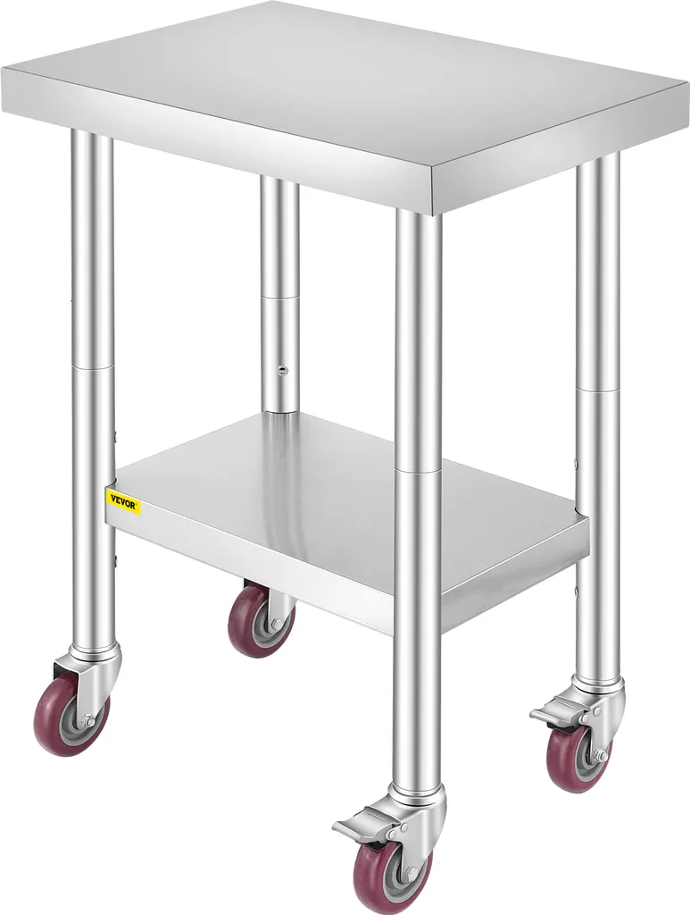 Tavolo Preparazione Alimenti VEVOR 61x45cm Acciaio Inox ISO Standard