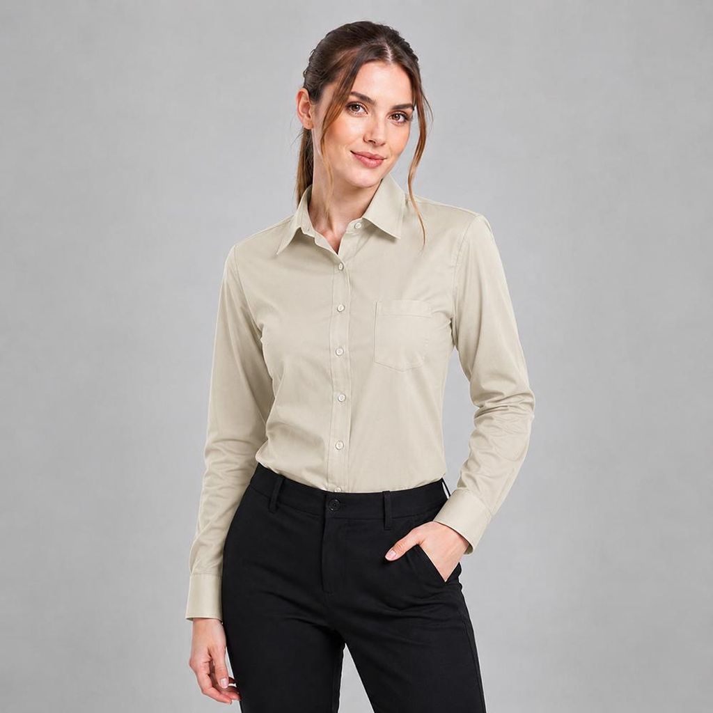 Damen Bluse langarm, sand, Größe 40 : 40 : sand : 60% Produktbild 