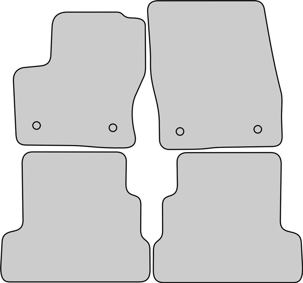 Exclusive Design Fußmatten passend für Ford Kuga 2 II Facelift ab Bj. 2016-2019, Naht:Silber. Deluxe Velours