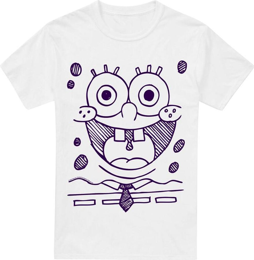 SpongeBob SquarePants - "Grin" T-Shirt für Herren TV6462 (S) (Weiß)