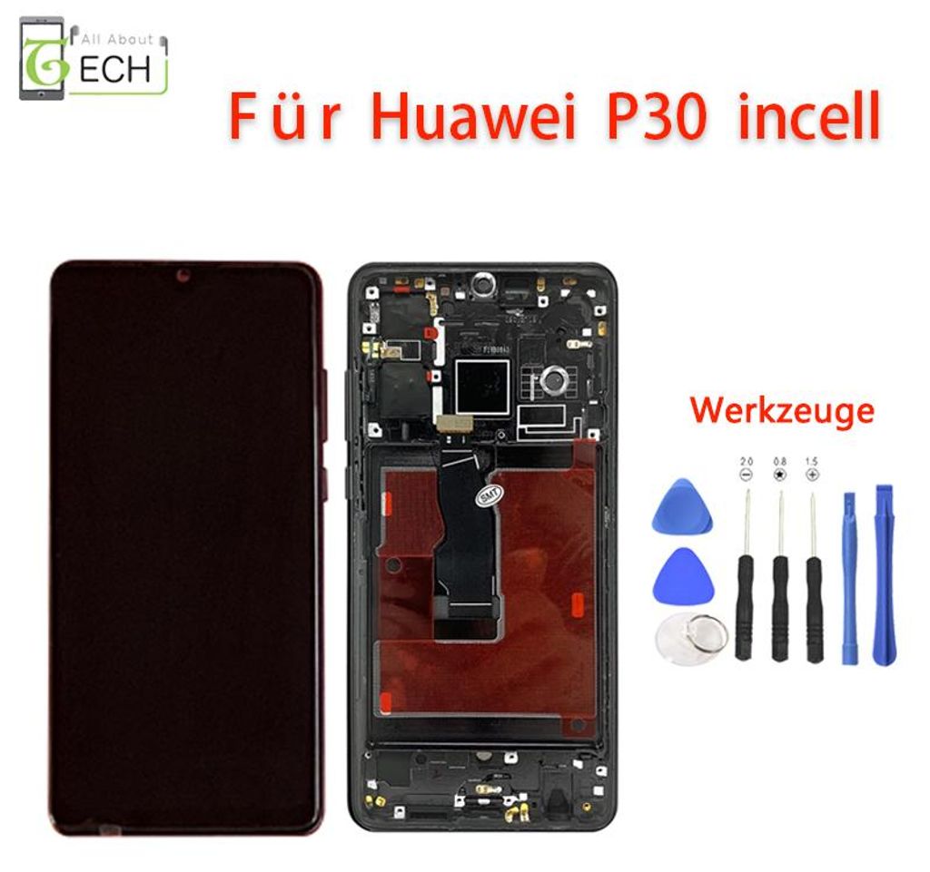 Für Huawei P30 ELE-L09 LCD Display ELE-L29 mit Rahmen Produktbild 
