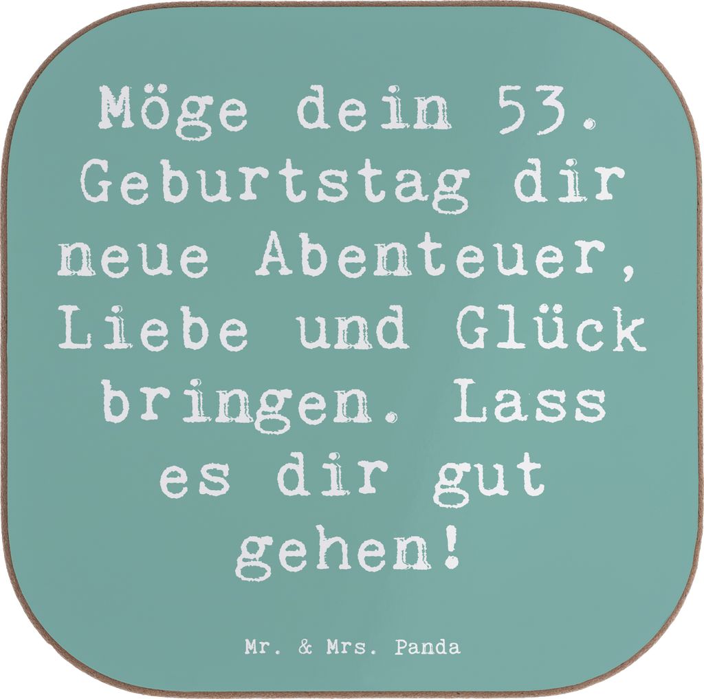 Mr. & Mrs. Panda Tischuntersetzer Spruch 53. Geburtstag Produktbild 
