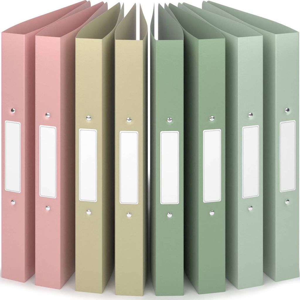 ACROPAQ - 8 x Ringbuch A4 - 2 Ringen, Mit Rückenetiketten, Produktbild 