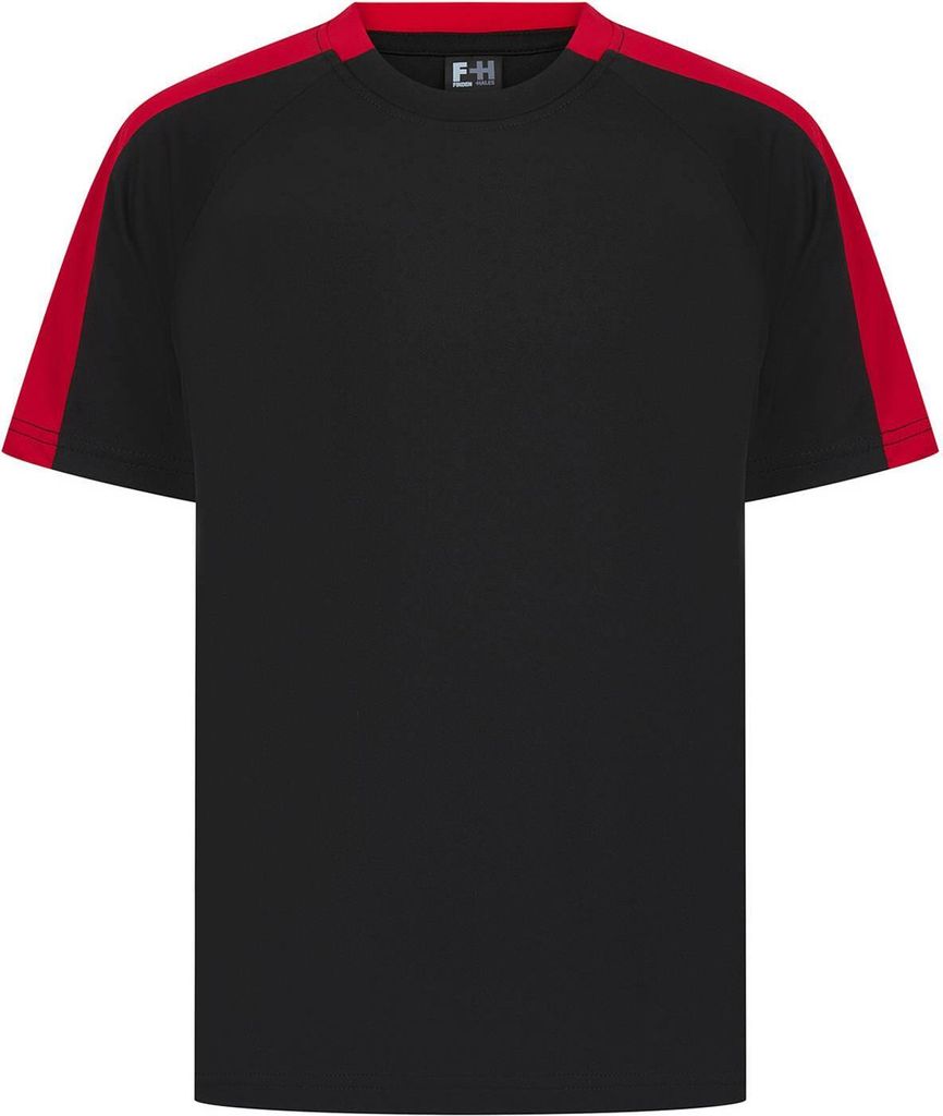 Finden & Hales - "Team" T-Shirt für Kinder RW10529 (104) (Schwarz/Rot)