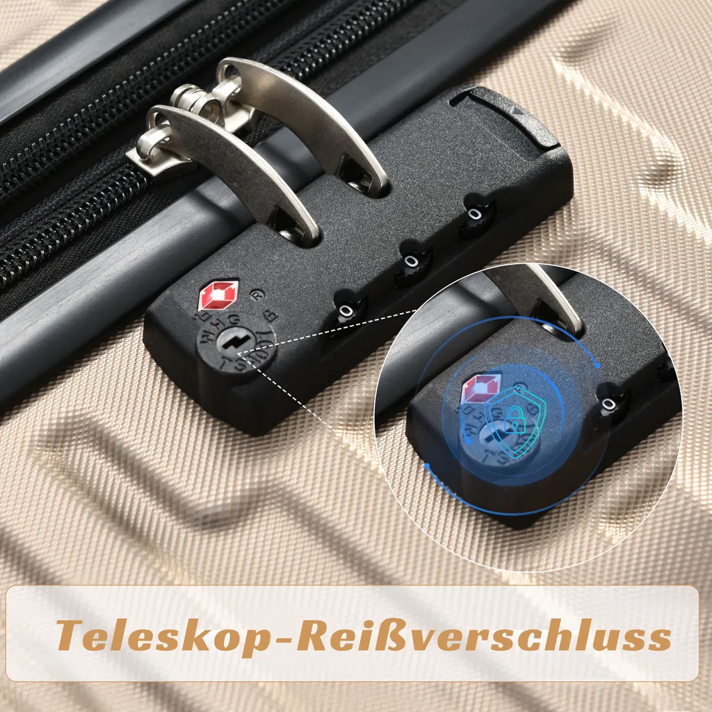 Set 3 Trolley Merax Oro - Valigie Rigide con TSA per Ogni Viaggio - 5