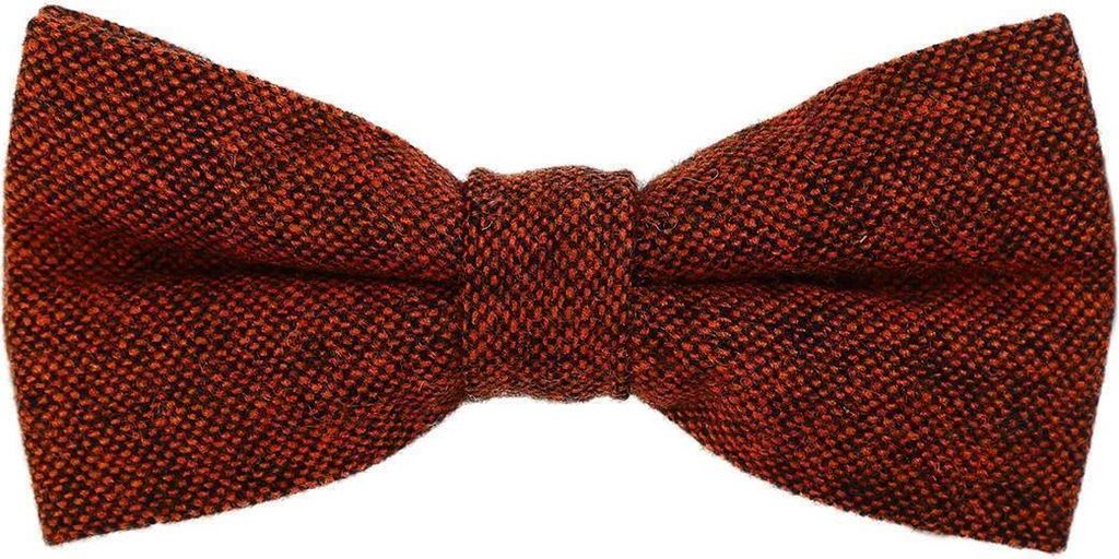 DonDon Herren Fliege 12 x 6 cm Baumwolle gebunden und längenverstellbar orange schwarz