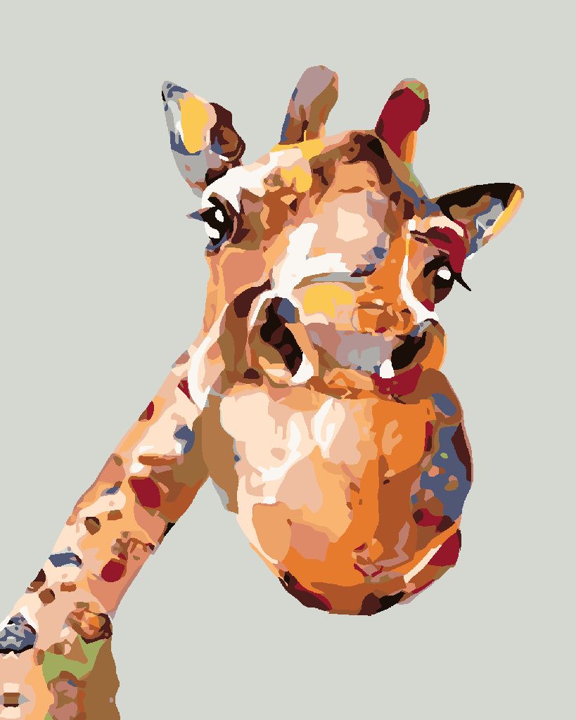 Zuty - Malen nach Zahlen - GEMALTE GIRAFFE, 40x50 cm, ohne Keilrahmen