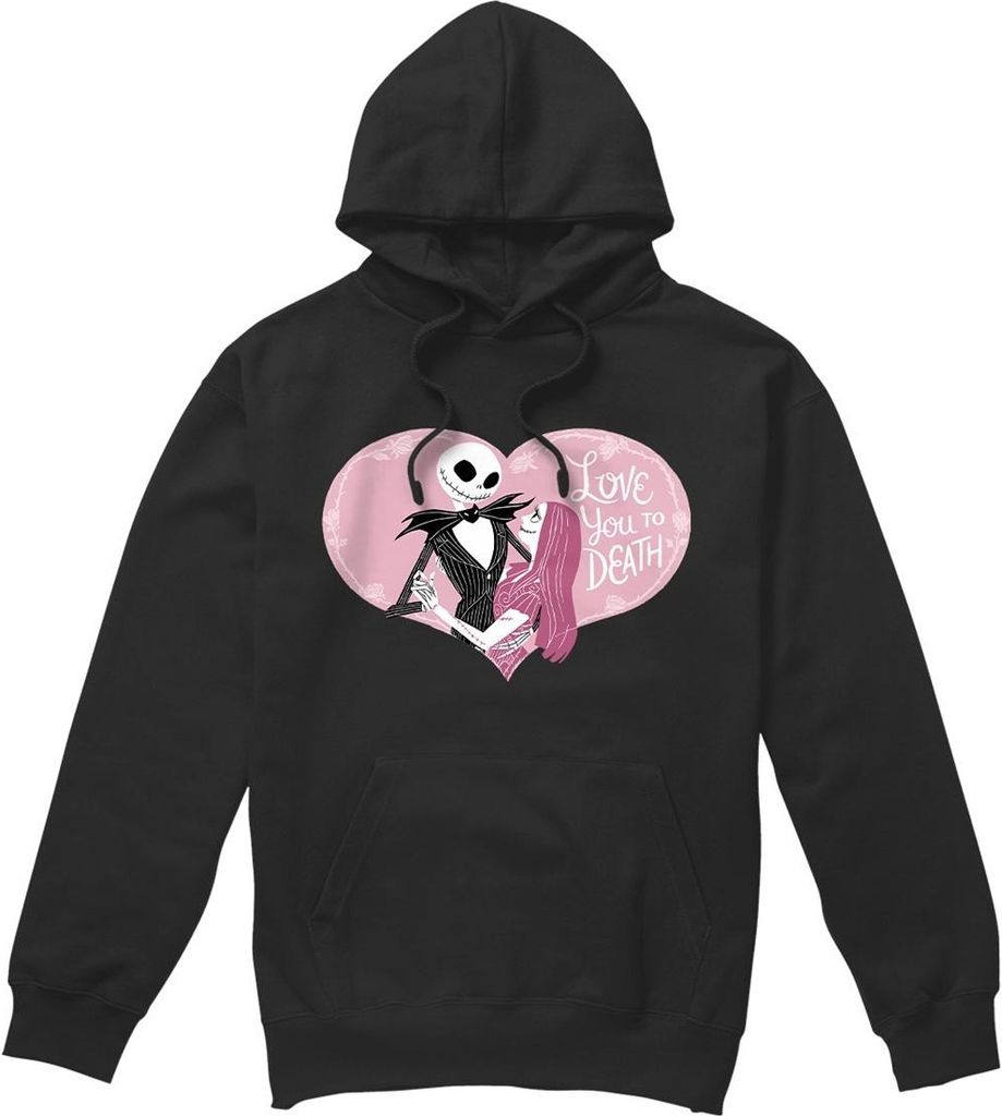 The Nightmare Before Christmas - "Love You To Death" Kapuzenpullover für Herren - Valentinstag TV4534 (M) (Schwarz)