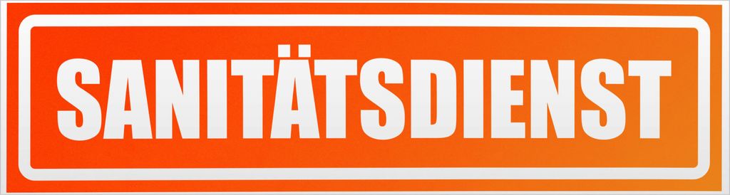 Kiwistar Sanitätsdienst invertiert Magnetschild Schild magnetisch - 20cm Neonorange - Magnetfolie für Auto PKW Kfz