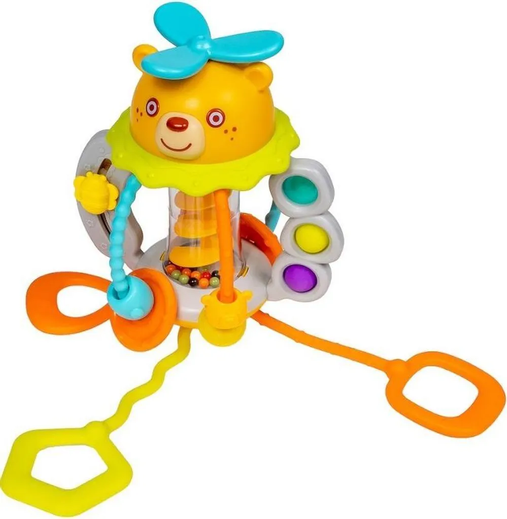 Jouet Sensoriel Bébé Silicone - Corde à Tirer et Boutons Multi-Texture - 4