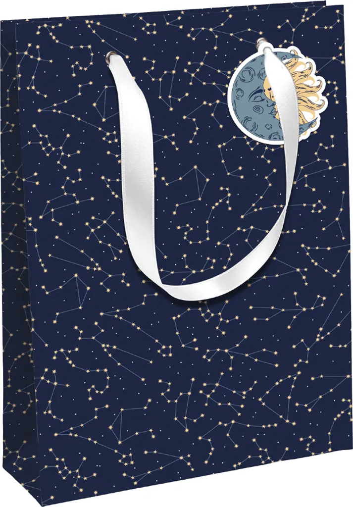 Sac Cadeau Astral Clairefontaine avec Dorure et Cordon Noir 14x11cm