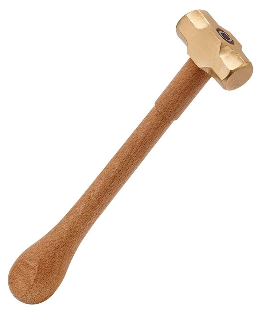 Vorschlaghammer aus Messing, 25 cm langer Hammer für die Schmuckherstellung, Hammer mit Buchenholzgriff