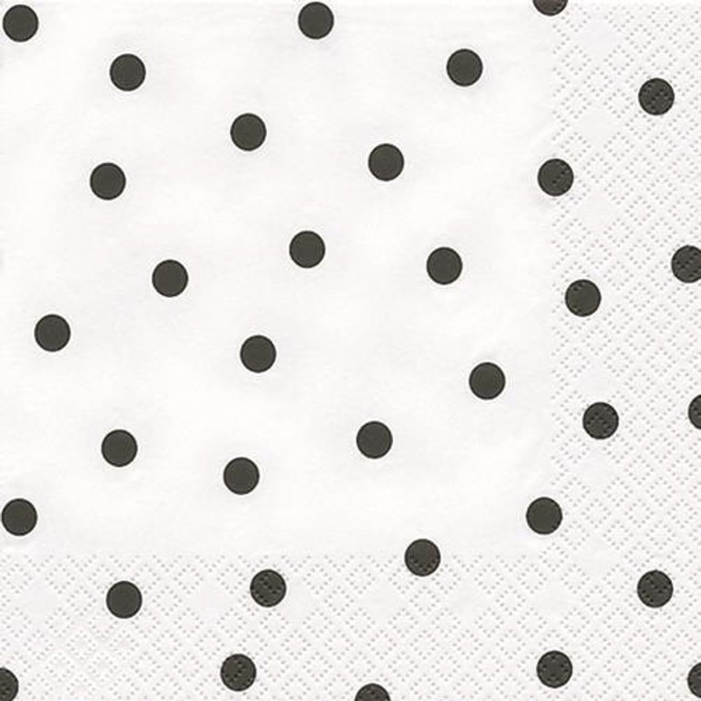 20 Servietten Punkte schwarz 33x33cm Produktbild 