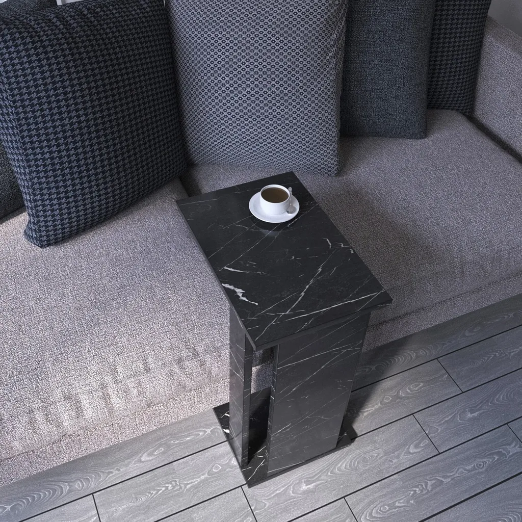 Table Basse Pasific en Mélaminé Robuste Noir et Blanc par Skye Decor