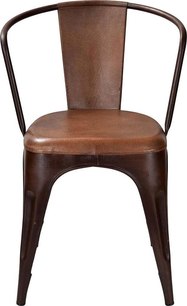 4er-Set Esszimmerstühle Living - Cognac & Leder
