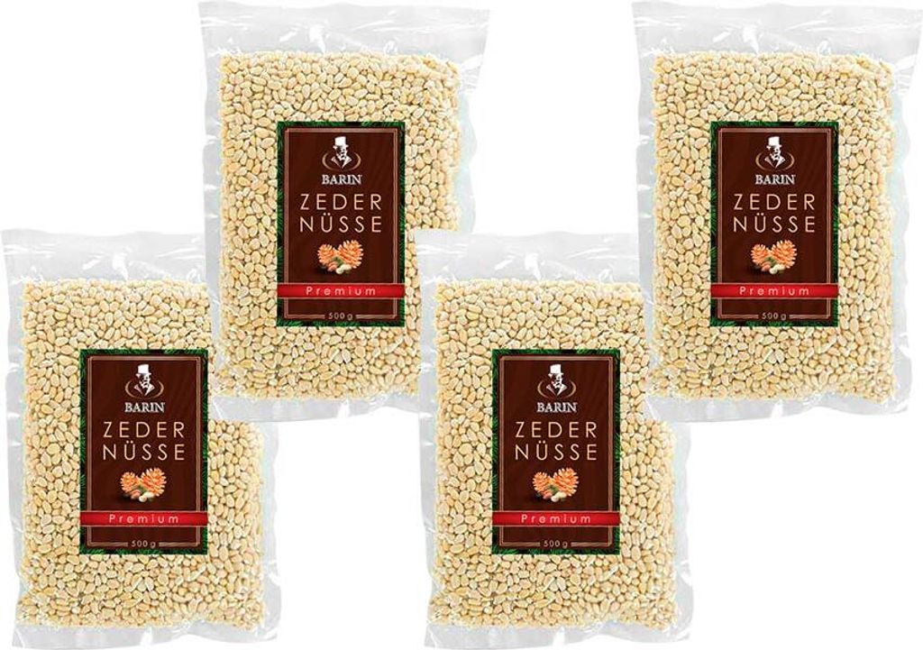 BARIN sibirisches Set: 4-er Zedernüsse Premium 4x500g, Produktbild 