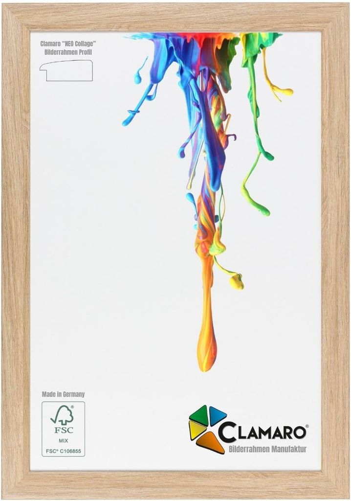 Bilderrahmen Eiche Natur CLAMARO 53G Neo Collage nach Maß Produktbild 